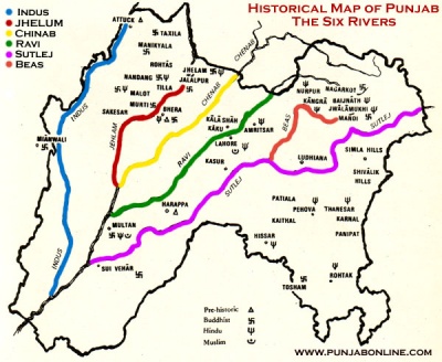 Pakistan Punjab Rivers Map