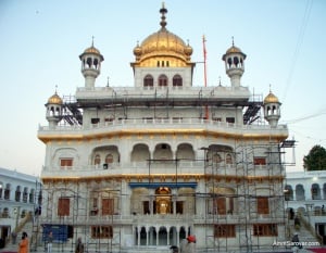 Present day Akal Takhat, in its former glory as before, being gold plated..jpg